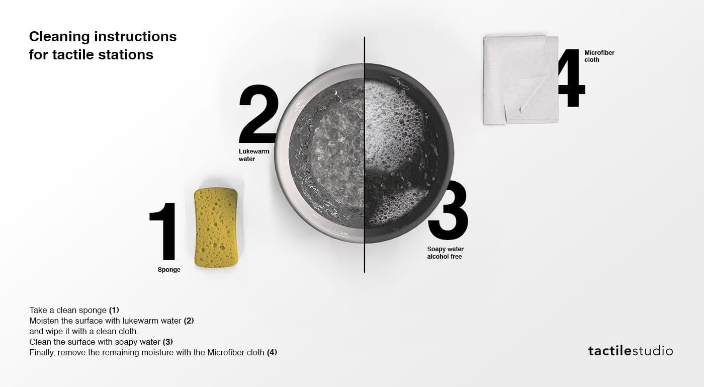 Tactile Studio cleaning instructions for tactile station