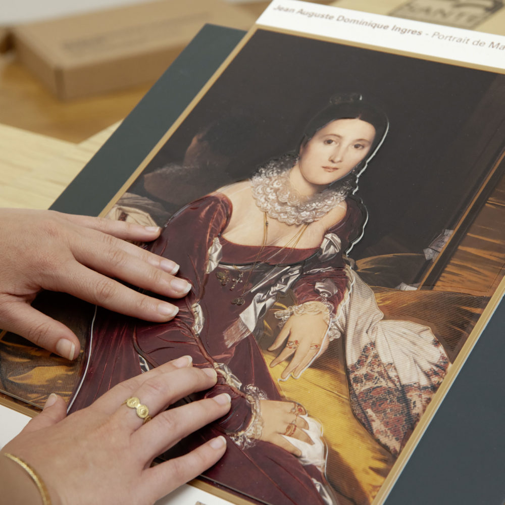 Tactile representation of the "Portrait of Madame de Senonnes" by Ingres - © C.Clos, Musée d'Arts de Nantes